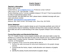 Syllabus for Graphic Deisgn l. 